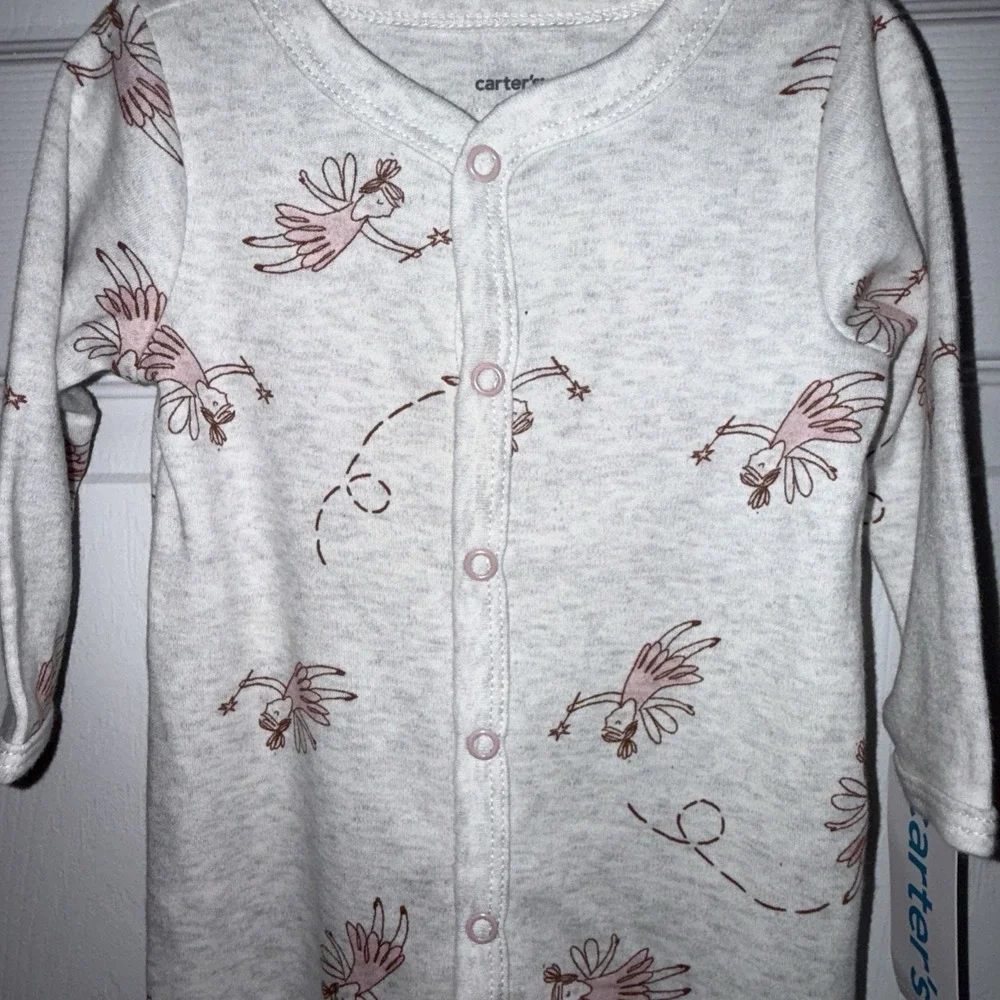 Carters Baby Ballerina Snap-Up Footie Pajamas Gray Pink 6 Months NWT 1P615210